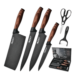 Imagem da oferta Kit Jogo Facas Conjunto Cozinha Facas Tesoura Descascador Churrasco Cutelo - Alomi