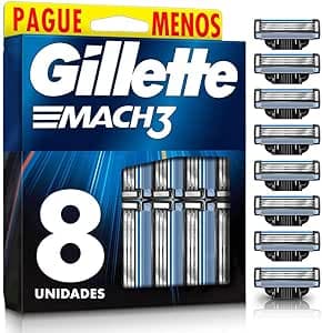 Imagem da oferta Gillette Mach3 - Carga para Aparelho de Barbear, Leve 8 Pague 6 (o pacote pode variar)