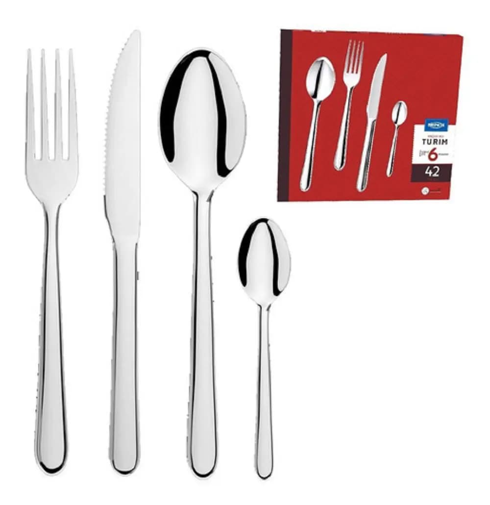 Imagem da oferta Faqueiro Turim, Brinox 5111/118, Aço Inox 42 peças