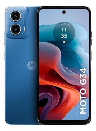 Imagem da oferta Smartphone Motorola Moto G34 5g - 256gb 16gb (8gb Ram+8gb Ram Boost) Ai Camera 50mp Nfc - Azul