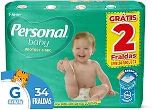 Imagem da oferta Fralda Infantil Personal Baby Protect e Sec G Mega 9x34pads Leve 34 pague 32 Unidades