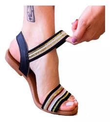 Imagem da oferta Sandália Feminina Elástico Confortavel Rasteira Leve Moda