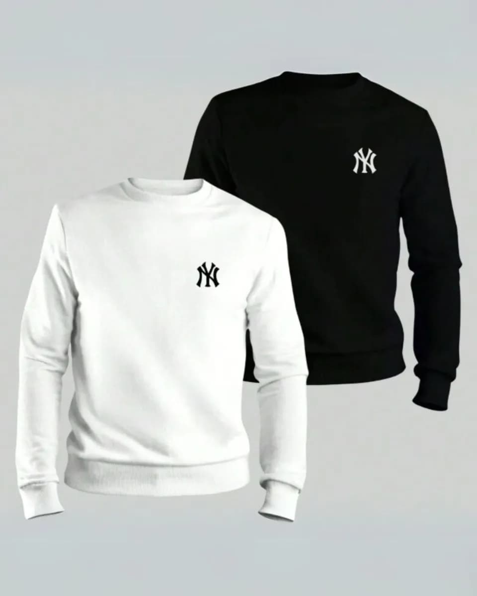 Imagem da oferta Kit 2 Moletons Gola Redonda New York Ny Blusa Frio Inverno