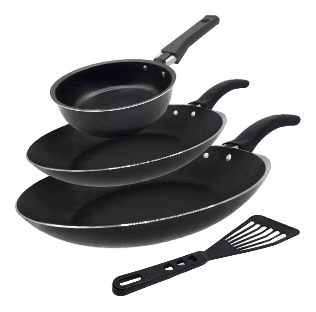 Imagem da oferta Conjunto De Frigideira 3 Pçs Antiaderente Techflon Nacional Cor Preto