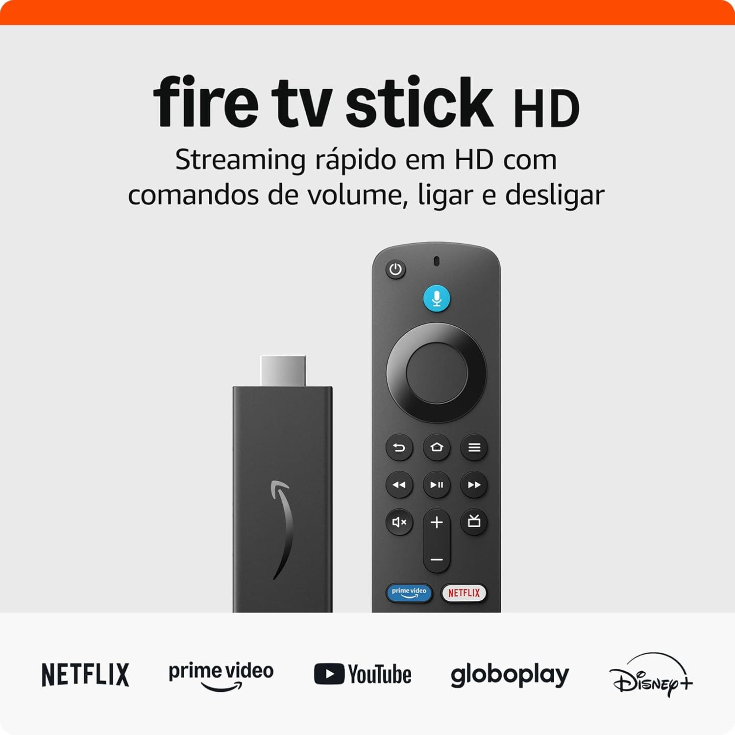 Imagem da oferta Fire TV Stick HD | Com controle remoto por voz com Alexa (inclui comandos de TV), controles de casa inteligente e streaming em HD