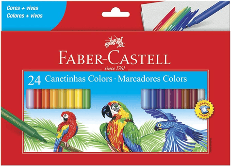 Imagem da oferta Canetinha Hidrográfica 24 Cores, Faber-Castell
