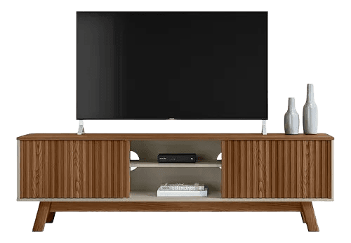 Imagem da oferta Rack Para Tv 70 Polegadas Ripado São Francisco Linea Brasil Cor Freijó/Off white