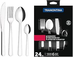 Imagem da oferta Faqueiro Malibu, 24 peças, Inox, Tramontina