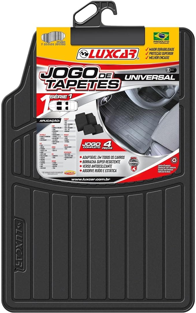 Imagem da oferta Kit de 4 peças, TAPETE BORRACHA UNIVERSAL SÉRIE 1 Luxcar Universal