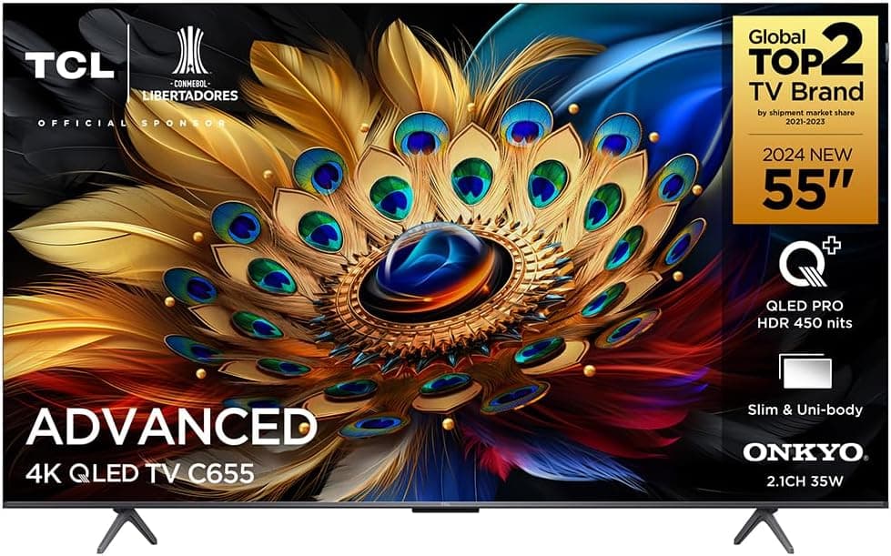 Imagem da oferta Tcl Qled Tv 55” C655 4k Uhd Google Tv Dolby Vision Atmos