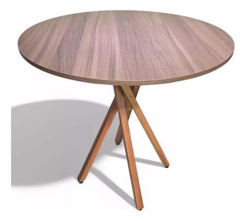 Imagem da oferta Mesa Jantar Redonda Madeira 80cm Estilo Industrial
