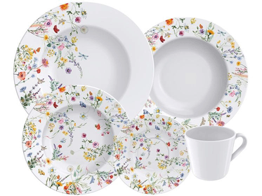 Imagem da oferta Aparelho de Jantar e Chá 20 Peças Tramontina de Porcelana Branco Redondo Ana Cecília
