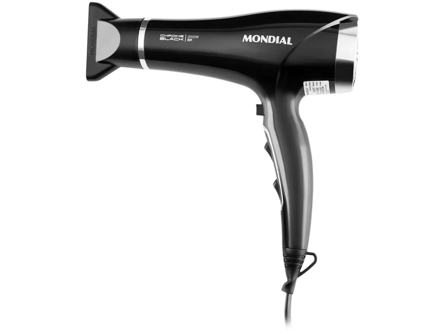 Imagem da oferta Secador De Cabelo Mondial Tourmaline Íon Preto - E Prata 2000w 2 Velocidades Chrome Black Scn-04