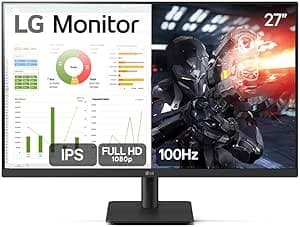 Imagem da oferta Monitor LG 27” IPS, Full HD, 100Hz, HDMI, Ajuste de Inclinação - 27MS500-B