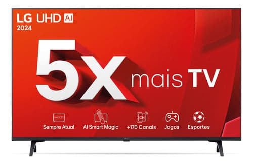 Imagem da oferta Smart Tv 4k 43" Lg Uhd 43ut8000 Processador a5 Ger7 AI Alexa Chromecast integrado Otimizador de Jogos webOS 24 compatível com Controle Smart Magic