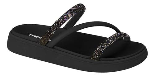 Imagem da oferta Sandalia Papete Moleca Feminina Tiras Strass Macia Original