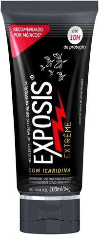 Imagem da oferta Exposis Extreme, Repelente De Mosquitos E Insetos Com Icaridina, Gel, Alta Eficácia, Até 10h De Proteção, A Partir De 6 Meses, Hipoalergênico E Sem Perfume, Testado Dermatologicamente, 100ml
