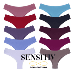Imagem da oferta Kit Com 10 Calcinhas Tanga Sem Costura Corte Laser Atacado