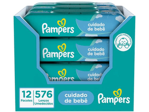Imagem da oferta Kit Lenços Umedecidos para Limpeza Pampers - Cuidado de Bebê 576 Unidades