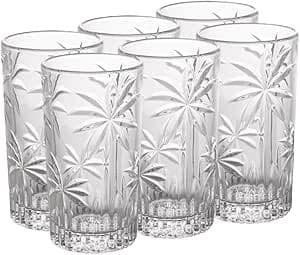 Imagem da oferta Wolff Palm Tree Conjunto de Copos Altos de Cristal 6 Peças, Transparente, 360 ml