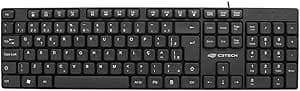 Imagem da oferta Teclado C3Tech USB Multimidia KB-M10BK PRETO, Layout padrão português brasileiro ABNT2, Sistema anti-respingo
