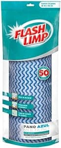 Imagem da oferta Flash Limp Pano Multiuso Rolo Com 50 Unidades Lavável E Secagem Rápida Azul