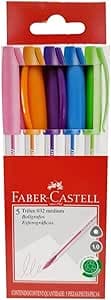 Imagem da oferta Caneta Trilux Cartela com 5 Cores, Faber-Castell, 032/ESC, Multicor