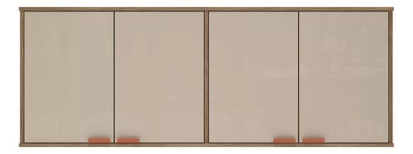 Imagem da oferta Armário Suspenso Aéreo Para Cozinha 4 Portas Off White - Design Nórdico Funcional, Compacto E Moderno, Estilo Industrial Com Amplo Espaço Interno - Modelo Capuleto