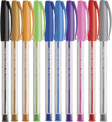 Imagem da oferta Caneta Esferográfica Colorida, Faber-castell, Trilux Colors, Sm/032esc10, 10 Cores