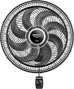 Imagem da oferta Ventilador de Parede 40cm Super Turbo 8 Pás, Mondial, Preto/Prata, 140W, 110V - VTX-40P-8P