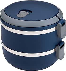 Imagem da oferta Marmita dupla Lunch Box Azul, LB1234-AZ , Euro Home