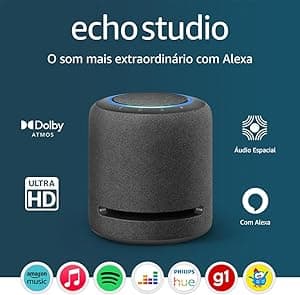 Imagem da oferta Echo Studio (Última geração) | O som mais extraordinário com Alexa - com Dolby Atmos e tecnologia de processamento de áudio espacial | Cor preta