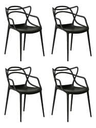 Imagem da oferta Kit 4 Cadeiras De Jantar Allegra Master Empilhável Preto