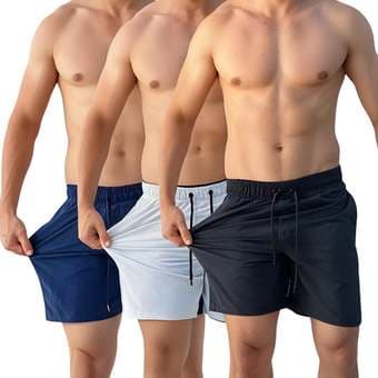Imagem da oferta Kit 3 Short Masculino Academia Praia Tactel C Lycra Bermuda