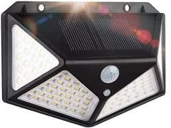 Imagem da oferta Luminária Lâmpada Solar Com Sensor de Presença/Movimento 20W LED 100 SMD 4 Placas 3 Funções À Prova D'água Arandela Carregável Enegria Solar PREMIUM ONYK