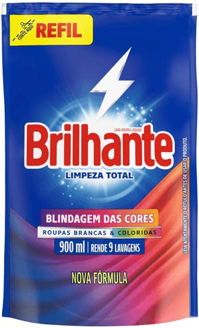 Imagem da oferta Sabão Liquido Brilhante Limpeza Total Refil 900 Ml, Brilhante