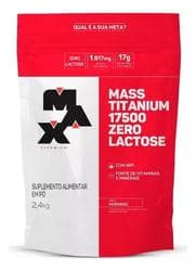 Imagem da oferta Max Titanium - Mass Titanium 17500 Zero Lactose - Suplemento Em Pó - Sabor Morango