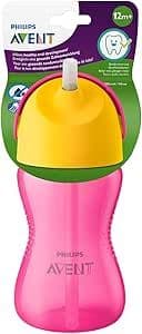 Imagem da oferta Copo com canudo curvado rosa e amarelo 300ml 798/02