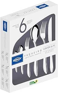 Imagem da oferta Faqueiro Lyon, 36 peças, Aço Inox, Brinox