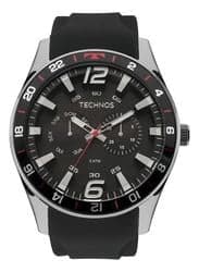 Imagem da oferta Relógio Technos Masculino Prata Vermelho Pulseira Silicone Cor da correia Preto Cor do bisel Preto Cor do fundo Preto