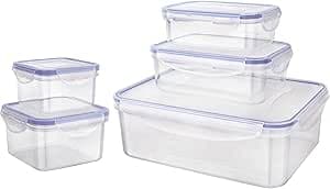 Imagem da oferta Conjunto Pote Hermético, 5 Peças, Azul, Euro