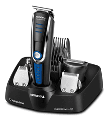Imagem da oferta Aparador De Pelos Super Groom 10 Preto Azul Bg-03 Mondial