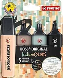 Imagem da oferta Marca Texto – Stabilo Boss Original Naturecolors – Estojo Com 4 Unidades – Beige, Warm Grey, Earth Green, Preto