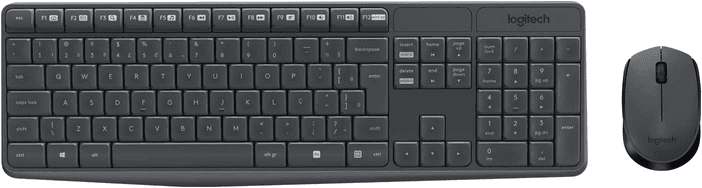 Imagem da oferta Combo Teclado e Mouse sem fio Logitech MK235 com Conexão USB, Pilhas Inclusas e Layout ABNT2