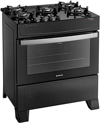 Imagem da oferta Fogão Atlas 5 Bocas preto Atenas Glass com Acendimento automático - Bivolt