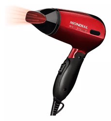 Imagem da oferta Secador De Cabelo Mondial Max Travel SC-10 1200W Bivolt Cor Vermelho/Preto 110V/220V