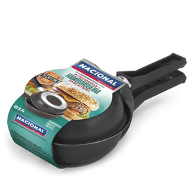 Imagem da oferta Frigideira Dupla Hamburgueira e Omeleteira Antiaderente 14 cm Preto - Alumínio Nacional