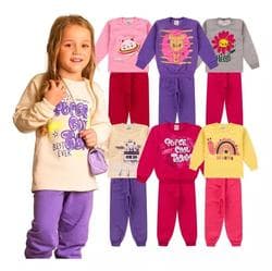 Imagem da oferta Kit 6 Peças Moletom Menina Infantil Inverno Atacado Barato