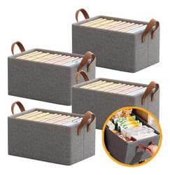 Imagem da oferta Kit 4 Cesto Caixa Organizadora Dobrável Guarda Roupa Grande