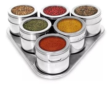 Imagem da oferta Porta Temperos e Condimentos Inox Conjunto 7 peças - Clink